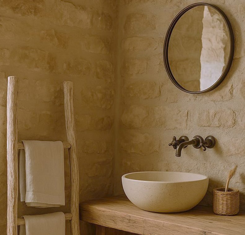 A stone rainfall shower